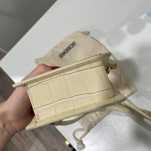 limited edition Jacquemus Natural Beige Croc Le Chiquito Clutch crossbody bag - Picture 5 of 7